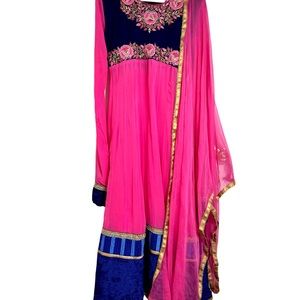 FLOOR LENGTH PINK ANARKALI FOR SALE - LARGE